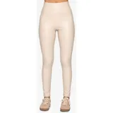 SASSYCLASSY Thermo Leggings in Lederoptik in Hellbeige | Gr.: XS