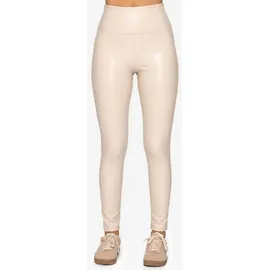 SASSYCLASSY Thermo Leggings in Lederoptik in Hellbeige | Gr.: XS