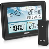 Wetterstation Funk mit Außensensor, Thermometer Innen Außen, Hygrometer mit W...