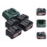 Metabo Basis Set 4x Li-Power Akkupack 18 V 4,0 Ah CAS Li-Ion Akku ( 4x 625027000 ) + ASC 145 Schnell Ladegerät ( ‭627378000‬ )