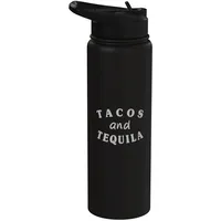 Tacos und Tequila Lustiges Tequila-Trinken, Party, Humor, Vintage-Stil Stainless Steel Insulated Water Bottle