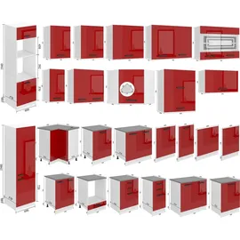 Belini Eckunterschrank Küche 90 x 82 x 90 cm Rot