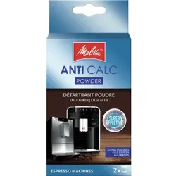 Melitta® ANTI CALC Pulver Gerätekalklöser, Kalkentferner für Kaffeevollautomaten, 1 Packung = 2 Beutel à 40 g