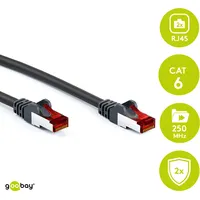 goobay CAT 6 Patchkabel, S/FTP (PiMF), Schwarz - 7,5m
