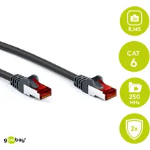 goobay CAT 6 Patchkabel, S/FTP (PiMF), Schwarz - 7,5m