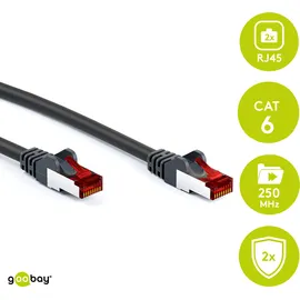 goobay CAT 6 Patchkabel, S/FTP (PiMF), Schwarz - 7,5m