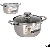 Quttin Topf mit Deckel Quttin New neron Stahl 4 L Ø 22 cm 30 x 22 x 12 cm (4 Stück)