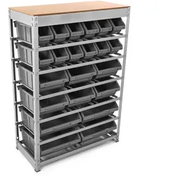 HBM-Schrank, Lager, Regal mit 22 Sichtlagerkästen