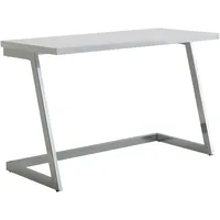 KADIMA DESIGN Schreibtisch 120x55x76 cm Hochglanz / Silber PC-Tisch