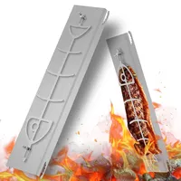 Dibaful Flammlachsbrett Lachsbrett aus Edelstahl für Feuerschale und Kugelgrill Grill Feuerstelle Feuerschalen | Flammlachsbretter mit Halterung 180° Wendefunktion 5 Fach Verstellbar