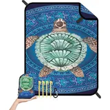 Stranddecke Sandfrei - 180x220 cm Strapazierfähiges Picknickdecke, Extra groß Beach Blanket, Kompakt Waschbar Strandmatte für Strand, Wandern, R...