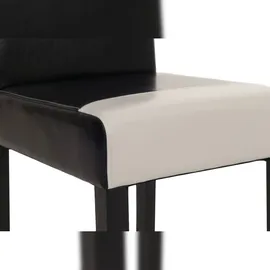 Mendler 2er-Set Esszimmerstuhl Stuhl Küchenstuhl Littau Kunstleder, schwarz-weiß, dunkle Beine