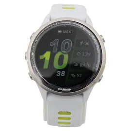 Garmin Forerunner 970 Steinweiss/Titanium Titan mit Silikon-Wechselarmband 22 mm Steinweiss/Transparent Amp Yellow