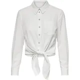 Only ONLLECEY LS Knot DNM Shirt Weiß XS