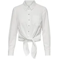 Only ONLLECEY LS Knot DNM Shirt Weiß XS
