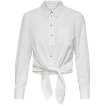 Only ONLLECEY LS Knot DNM Shirt Weiß XS