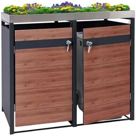Proregal Mülltonnenbox 125 x 132 x 80 cm braun