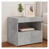 vidaXL Nachttisch mit LED-Leuchten Betongrau 50x40x45 cm