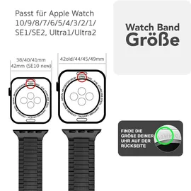 nalia Chronos Edelstahl-Armband für Apple Watch Magnet-Band Metallarmband - Stabil - Rostfrei Edelstahl Uhrenarmband, Schwarz