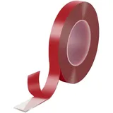 POPPSTAR Doppelseitiges-Klebeband 1010384, ablösbar, transparent Acryl, 19mm x 5m