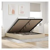 vidaXL Ottoman-Bett ohne Matratze Creme 160x200 cm Stoff