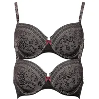 Anita 2er Pack Bügel BH Fleur in Schwarz Schwarz