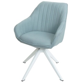 MCW Esszimmerstuhl MCW-K27, Küchenstuhl Stuhl mit Armlehne, drehbar Stoff/Textil ~ mint-grün