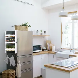 Relaxdays Gewürzregal Hängeregal für Kühlschrank 74 x 42 x 20 cm Weiß