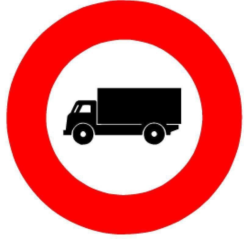 BRW, Sicherheitskennzeichnung, Signaltafel Verbot für Lastwagen 2.07
