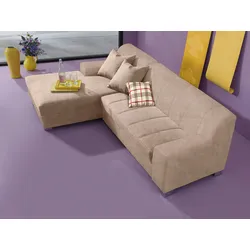 Ecksofa INOSIGN "Anzio L-Form", beige (natur), B:239cm H:75cm T:82cm, Sofas, wahlweise mit Bettfunktion