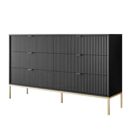lookway SIDEBOARDS CORTADO GOLD KS154 MIT SCHUBLADEN SCHWARZ