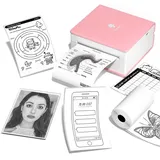 Phomemo Mini Thermodrucker Wireless-Taschendrucker On-The-Go-Empfangsdrucker, 203 DPI, Mini Drucker kompatibel mit Android iPhone und iPad, Thermofotodrucker für Journal, Kinder, Geschenk, Pink
