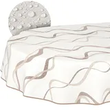 ANRO Wachstuch-Tischdecke Tischdecke abwaschbar Wachstuch Garten-Tischdecke Outdoor Indoor Oval 220x140cm mit Saum Wellen Wachstuchtischdecke Wachstischdecke wasserabweisend Gartentischdecke