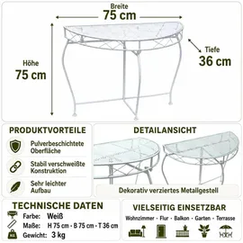 DanDiBo Ambiente Konsolentisch 75 x 0 x 0 Weiss