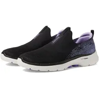 Skechers Damen Go Walk 6-Glimmering Sneaker, Schwarz/Lavendel, 39.5 EU - 39.5 EU
