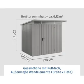 Hörmann EcoStar Gerätehaus 2,29 x 2,14 m Grau