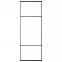 vidaXL Schiebetür Aluminium und ESG Glas 76x205 cm Schwarz