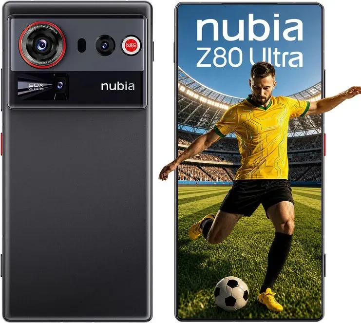 nubia Z80 Ultra 5G, unblockiertes Android-Smartphone, Snapdragon 8 Elite (Gen 5), 50MP KI-Triple-Kamera, 80W kabelloses Aufladen, 6,8‐Zoll 144Hz AMOLED‐Fullscreen, Gaming‐Smartphone (schwarz, 16+512G)
