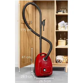 Bosch BGD38RD1H Serie 4 Bodenstaubsauger mit Beutel rot