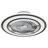 RL Deckenventilator mit Licht und Fernbedienung Lampen mit Ventilator Deckenventilator mit Beleuchtung schwarz weiß, dimmbar CCT 3-Stufen, 1x LED 36 Watt 3000-6500K, 60 cm