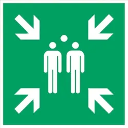 Schild Sammelstelle, ISO 7010, Kunststoff, 400x400 mm