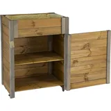 Dobar Rollbarer Gartenschrank mit Wolle Abmessungen ca.: 60x40x80 cm natur Eckschutz