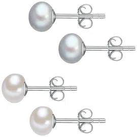 Lulu & Jane Ohrstecker Set LJ286 Silber/Weiß 925 6,0-7,0mm