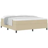 vidaXL Boxspringbett mit Matratze Beige 180x200 cm Cordstoff