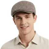 LuxusKollektion Schiebermütze Schiebermütze Herren Flatcap Schirmmütze Newsboy Barett M-L Khaki