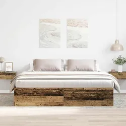 Bettgestell ohne Matratze Altholz-Optik 200x200cm Holzwerkstoff