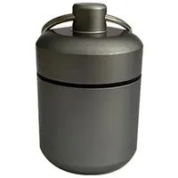 2 Stück Pillendose Schlüsselanhänger, Aluminium Pillenbox Schlüsselbund Aufbewahrungsbox Wasserdichte Tablettendose Schlüsselring Pillenflasche Klein Kapsel Pillendose für Reise Camping,Matt Grau