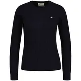 GANT Damen Strickpullover STRETCH COTTON CABLE C-NECK,