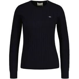GANT Damen Strickpullover STRETCH COTTON CABLE C-NECK,