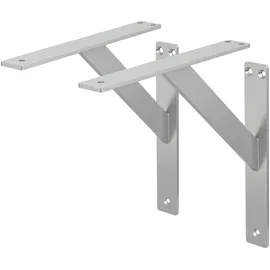 ML-Design Regalhalterungen 2er Set 240x240 mm Silber Aluminium